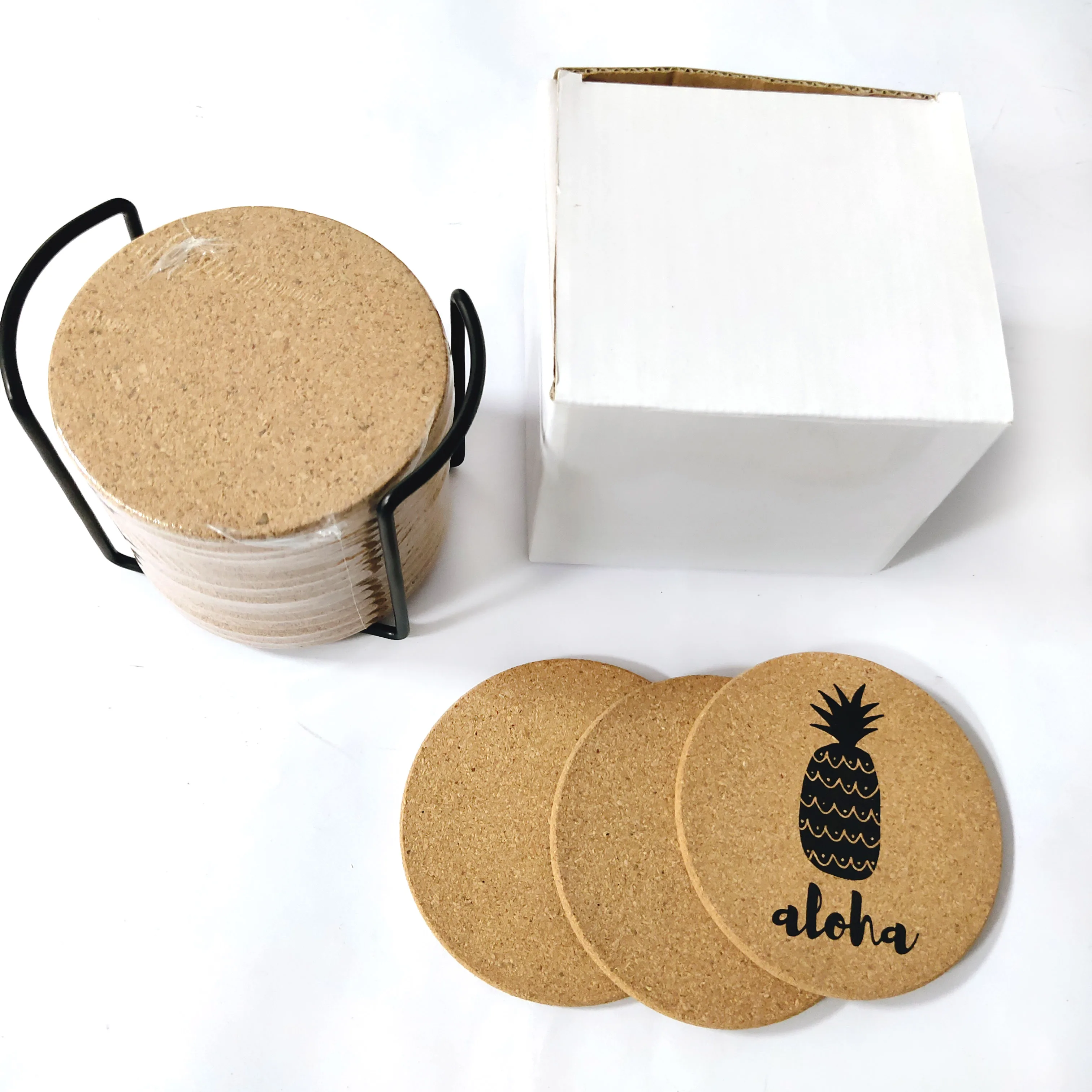 

XS ltd. Home Kitchen Custom Logo Printing Absorbention Wood round Drink Blank Cork Coaster Sets, Customized color