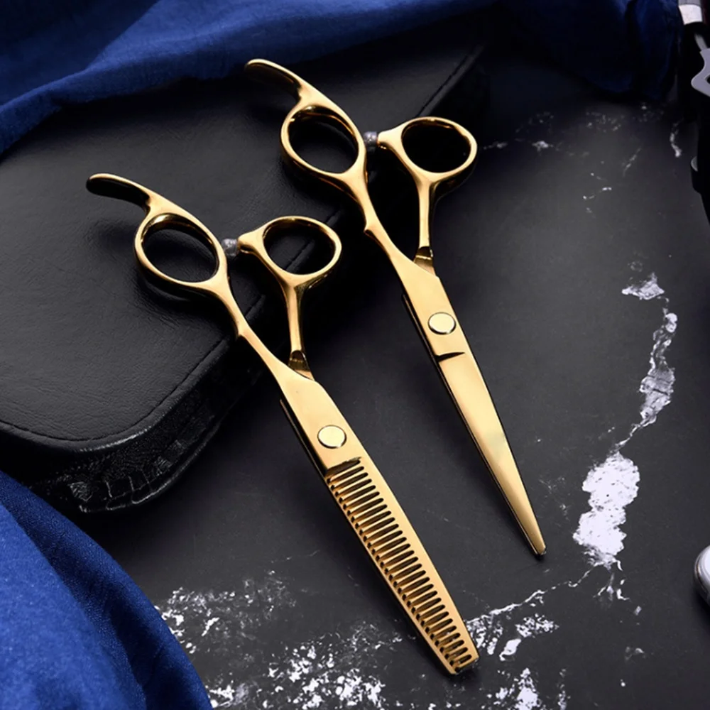 

5.5 Golden Grooming Scissors Professional Barber Scissors Set With Logo, Gold