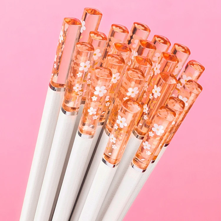 

Japanese style Cherry blossoms printed hotel decorative gift reusable fiberglass alloy chopsticks, Pink ,green