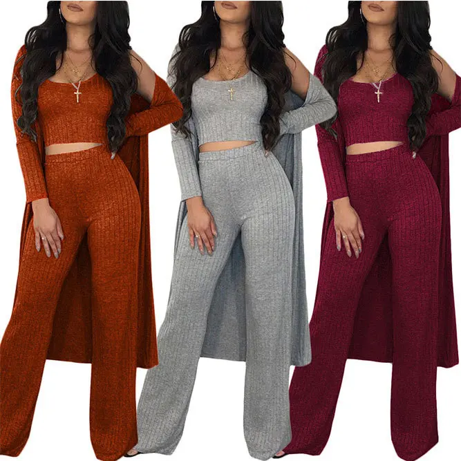 

91010-SW77 simple casual crop top 3 piece jumpsuits women sehe fashion, 3 colors