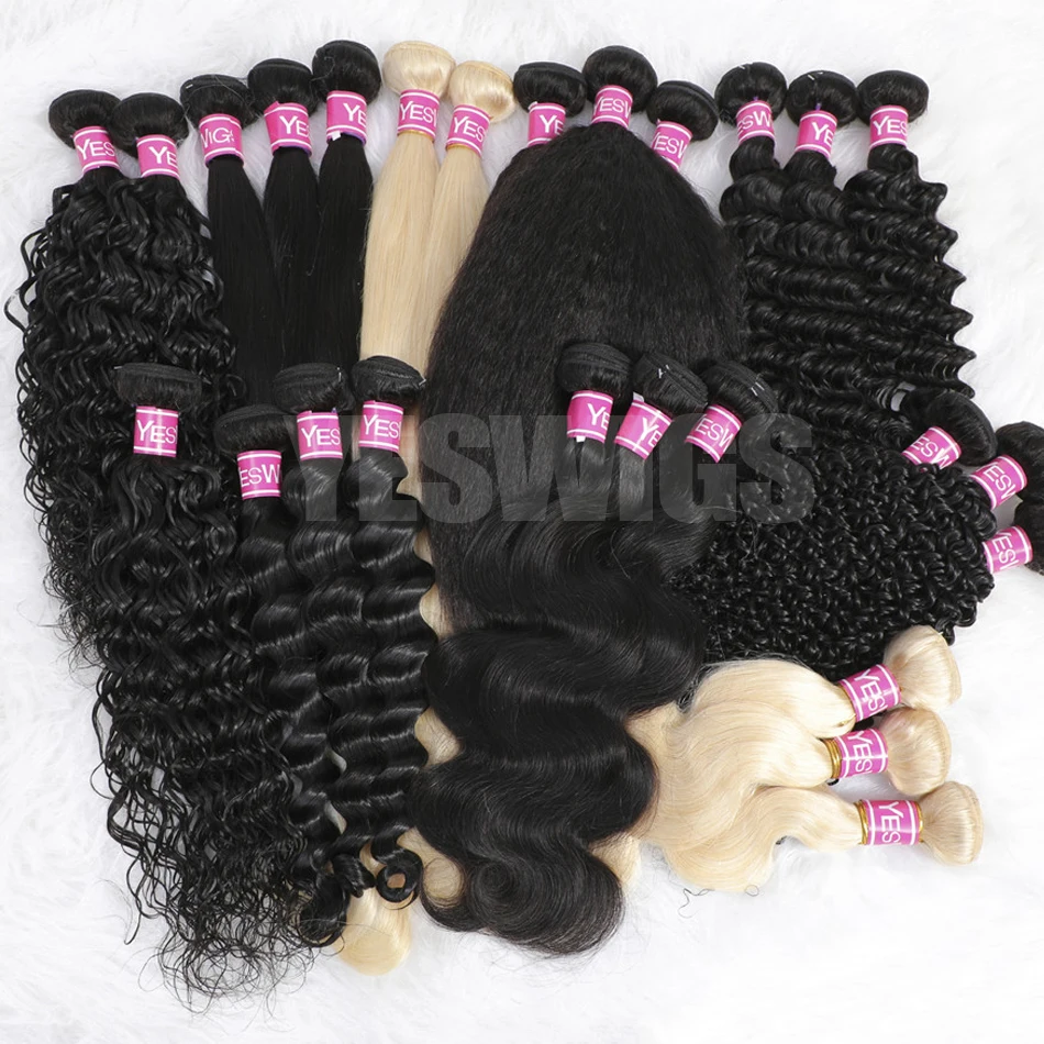 

Yeswig Wholesale Hair Products For Black Women Cuticle Aligned Malaysian Bundles Double Weft Hair Human Virgin Donor Extension
