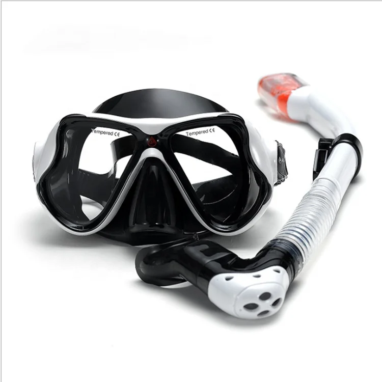 

Anti-fog tempered lens silicone snorkeling multicolor freestyle diving mask set