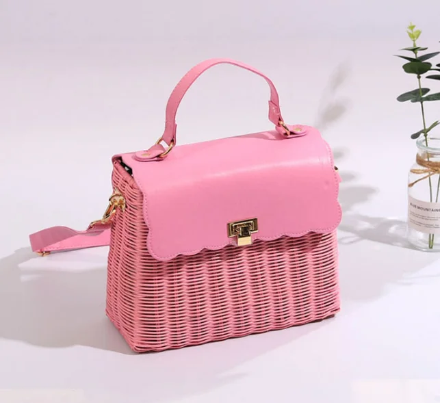 

Factory supply 2021 new hand-woven fashion straw women's bags beach leisure travel rattan straw bags, Customized colors