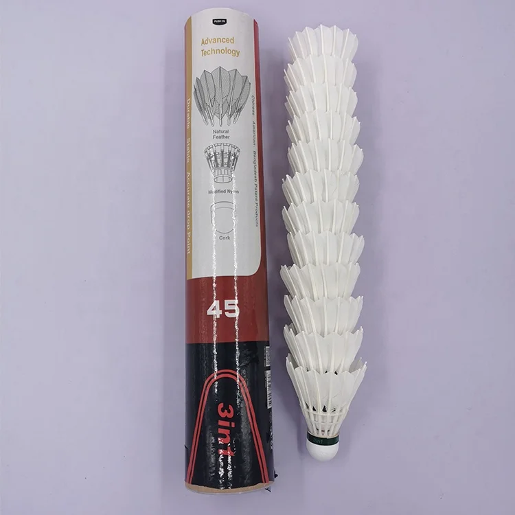 

Best Selling D45 Model Shuttles Badminton Durable Training Sports Light Weight Professional Feather Badminton shuttlecock speed