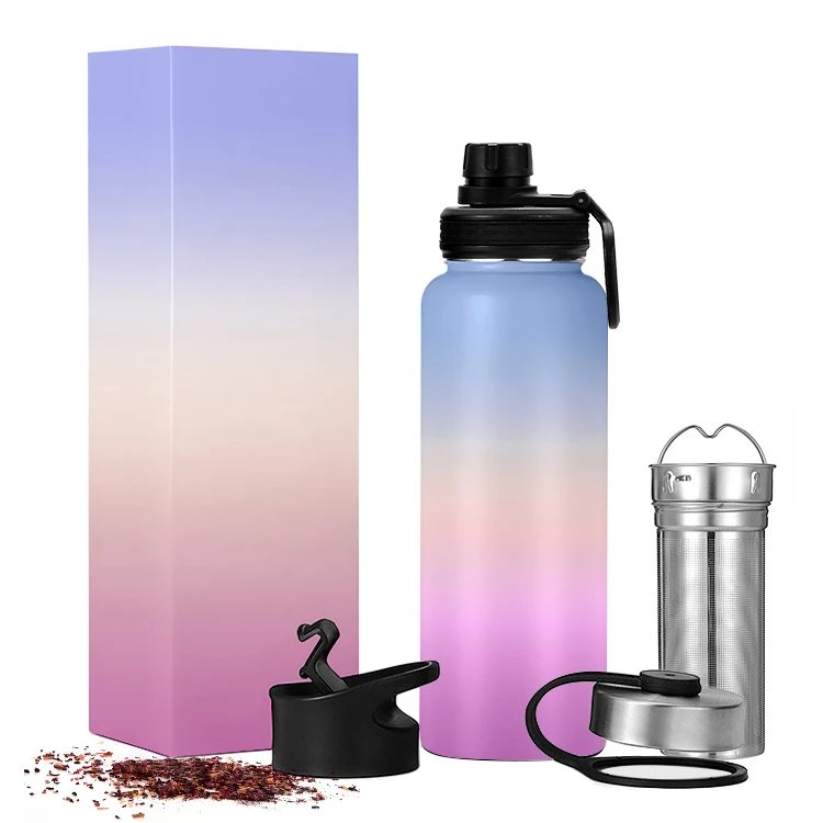 

Free Ready to ship double wall vacuum flask insulated stainless steel water bottle with customer logo 18oz 32oz 48oz 64oz, Customized color