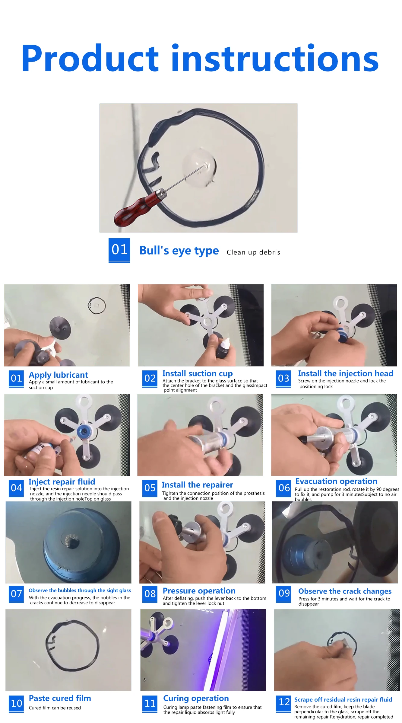 Windshield Auto Tool Scratch Cracks Removal Tools Broken Cracked Windscreen Crack Glass Repair Kit
