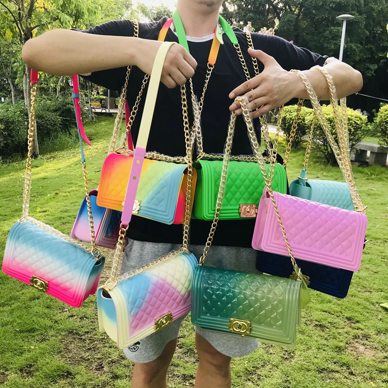 

2021 Wholesale Women Bag Handbags 2021 Silicone/pvc Shoulder Handbag Jelly Bag Luxury Ladies Woman Hand Bags Candy Jelly Purse