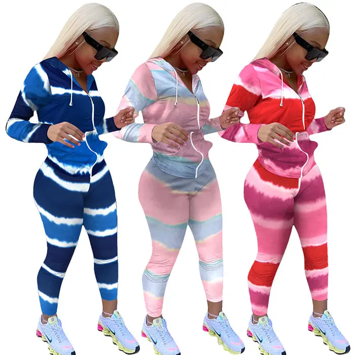 

Clothing fall tracksuit two piece pants jogging set for women