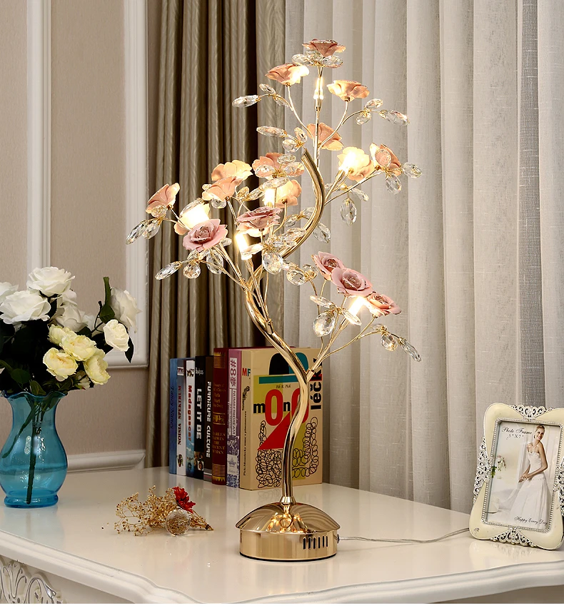 6 Lights Traditional Flower Table Lamp Creative Personality Designer