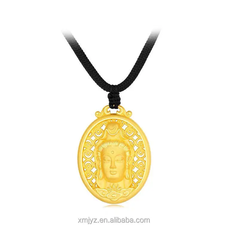 

Hongshuangxi Copper Ornaments Gold-Plated Jewelry Guanyin Necklace Accessories Amitabha Pendant Ornament E-Commerce Supply