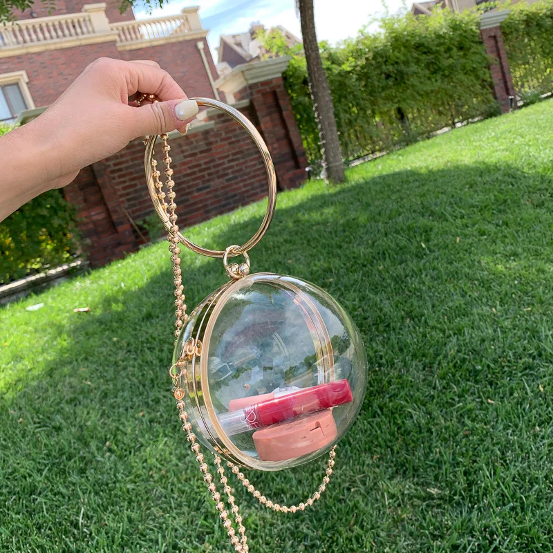

Transparent Round Acrylic Clutch Bag Ball Acrylic hand bag for party Dinner Bags women handbags ladies 2021