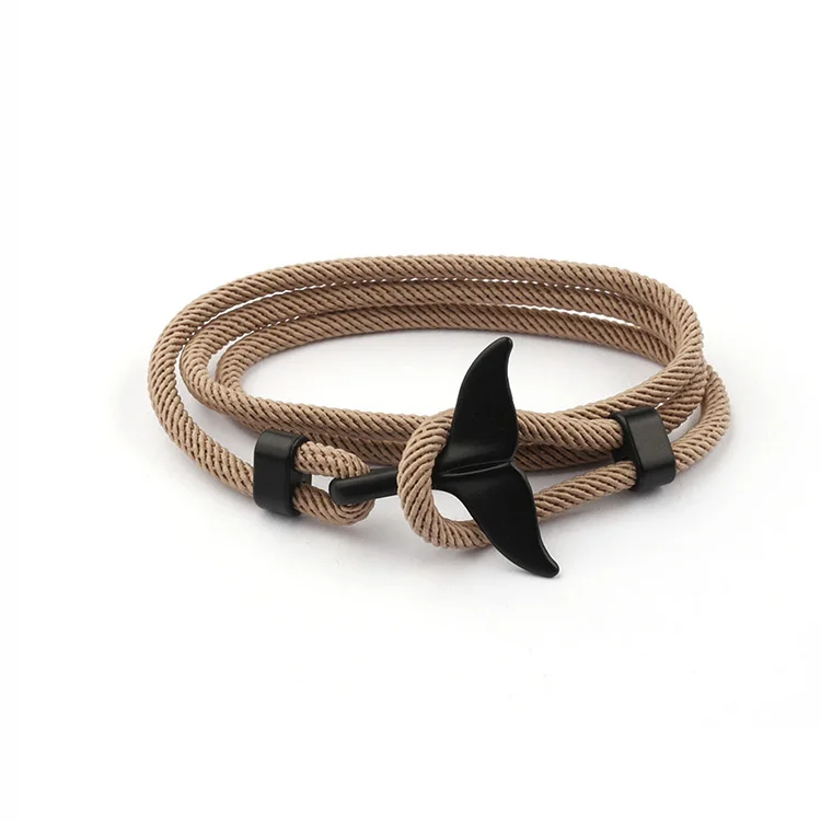 

BM3005 Whale Tail Rope Bracelet, Dolphin, Fish Tail Dolphin Fin Umbrella Rope Bracelet