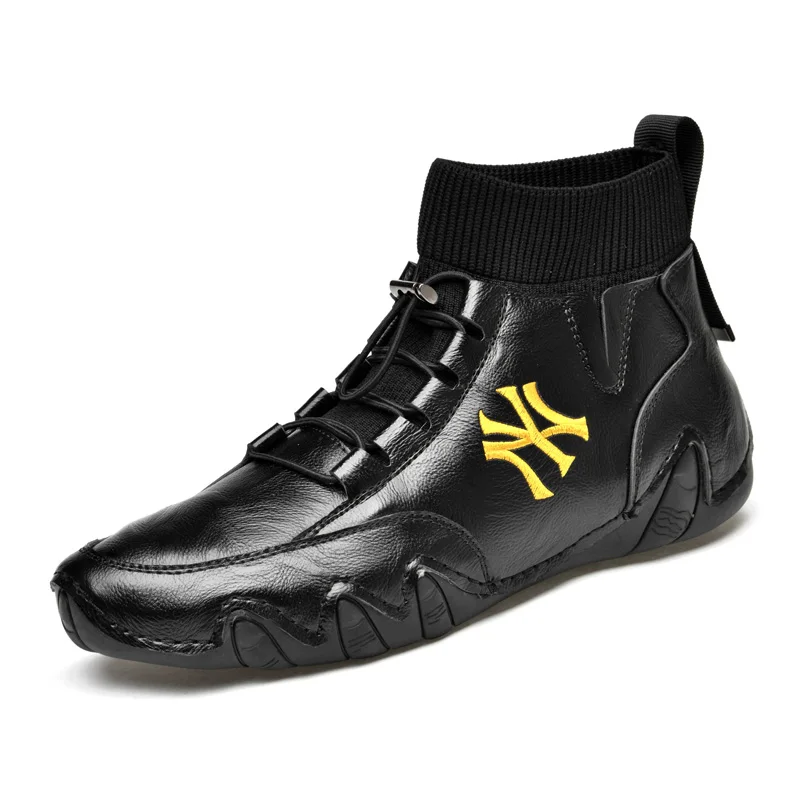 

european trendy fashion genuine real leather shoes, White,black