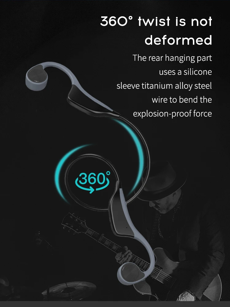 Wholesale type c OEM stereo music earbud open ear waterproof sport wireless bone conduction headset earphone - ANKUX.COM