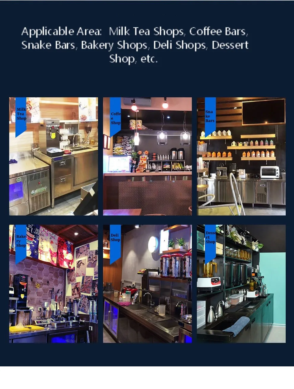 1.5meters Long Custom Made Boba Tea Preparing Refrigerate Working Bar