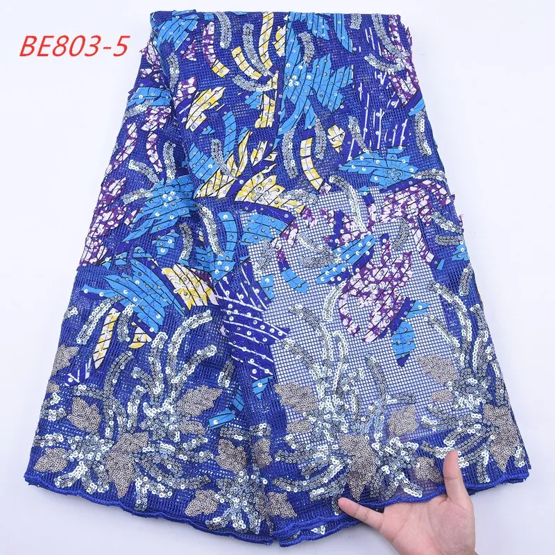 

1814 Free Shipping Blue Lace Fabric Nigerian Wax Lace Fabric African Sequin Lace Fabric