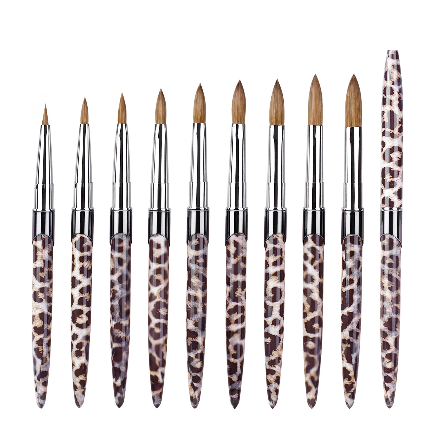 

2022 New Style Custom Aluminum Handle Nail Art Tool Gel Nail Brush 100% Kolinsky Sable Acrylic Nail Brush