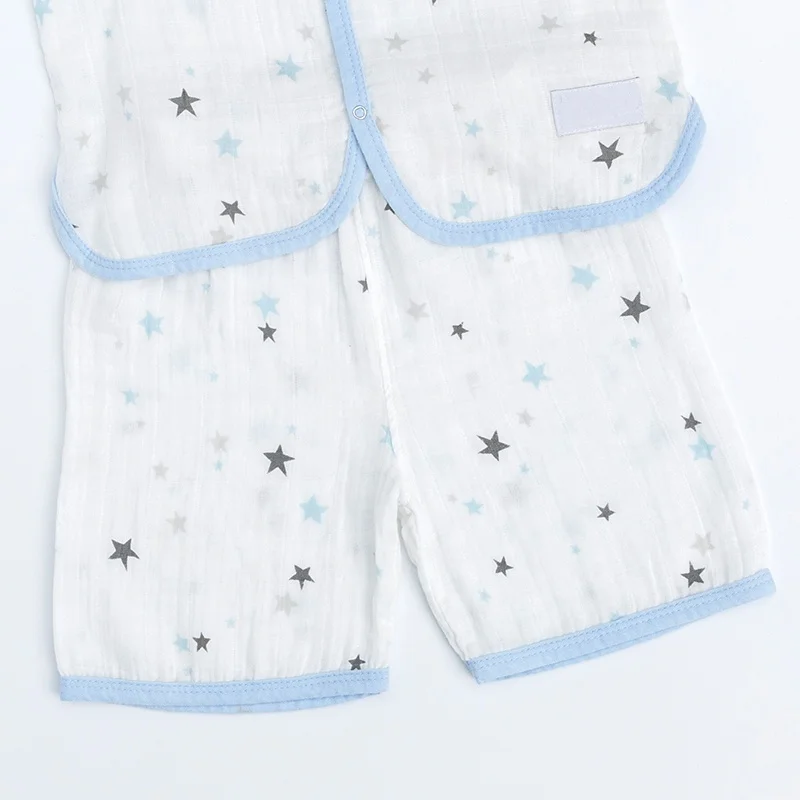 
100% Organic Cotton Baby Clothes Sets Short sleeves Muslin baby Pajamas Infant&toddler Baby Clothes 2pcs Set 