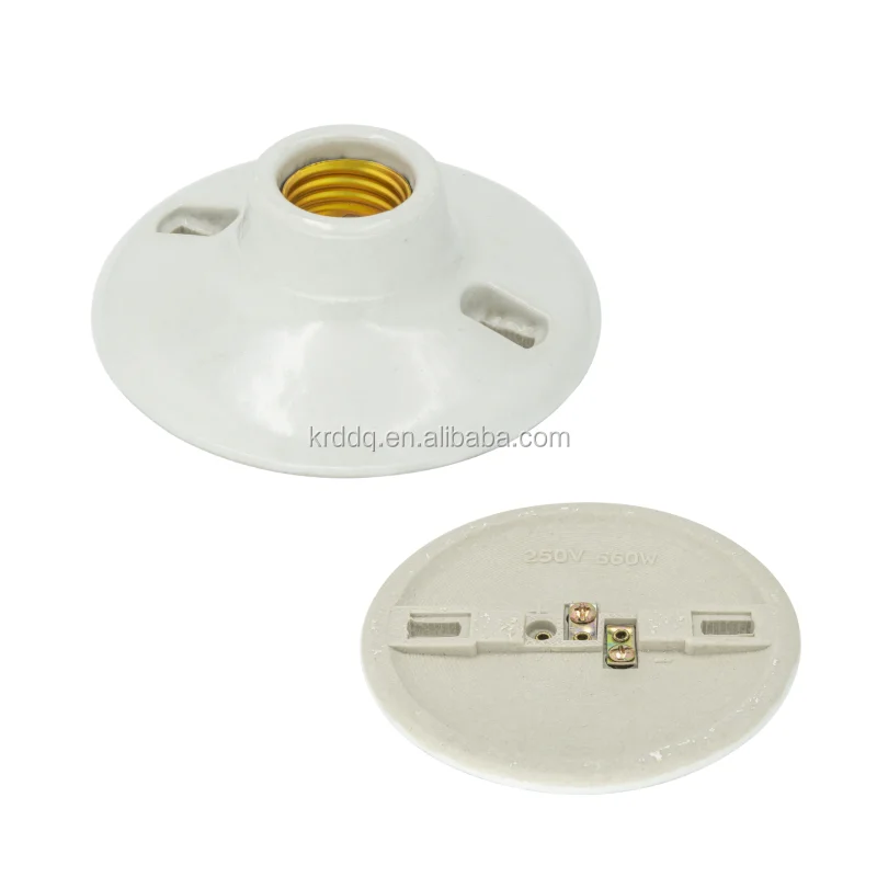 White E27 Lamp Holder E27 Ceramic Lamp Socket For Angola Congo Namibia