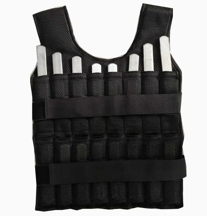

Adjustable running gym fitness training 30kg heavy weight lifting vest cross fit, Black, blue