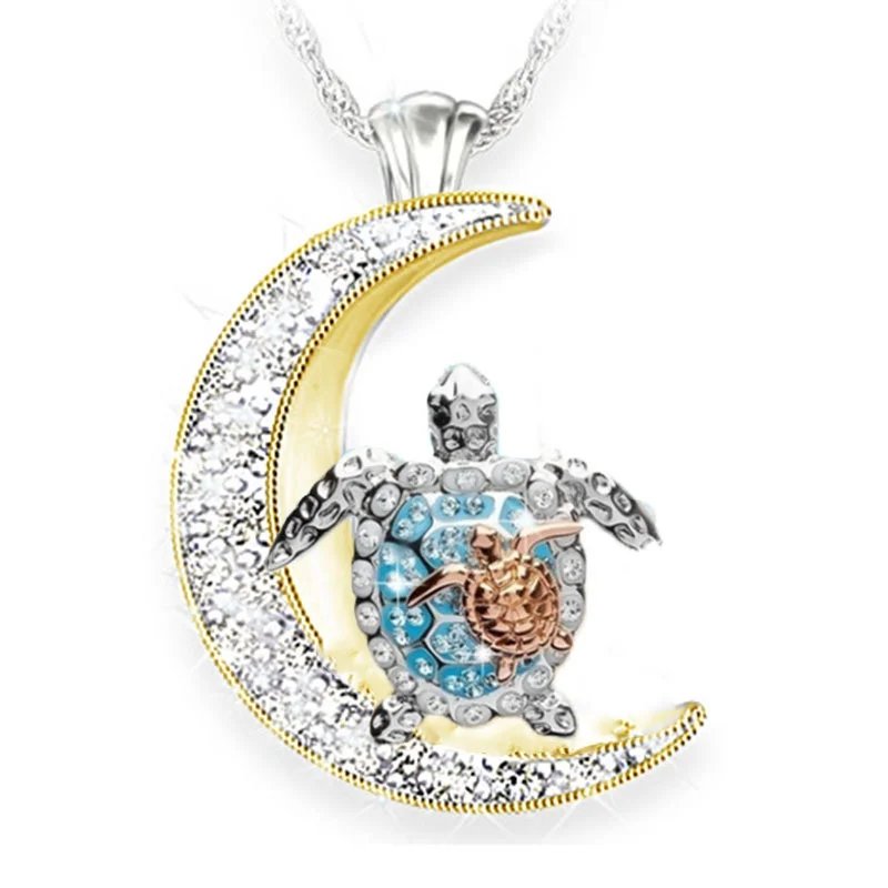 

New ladies crescent beach fashion ladies pendant turtle necklace