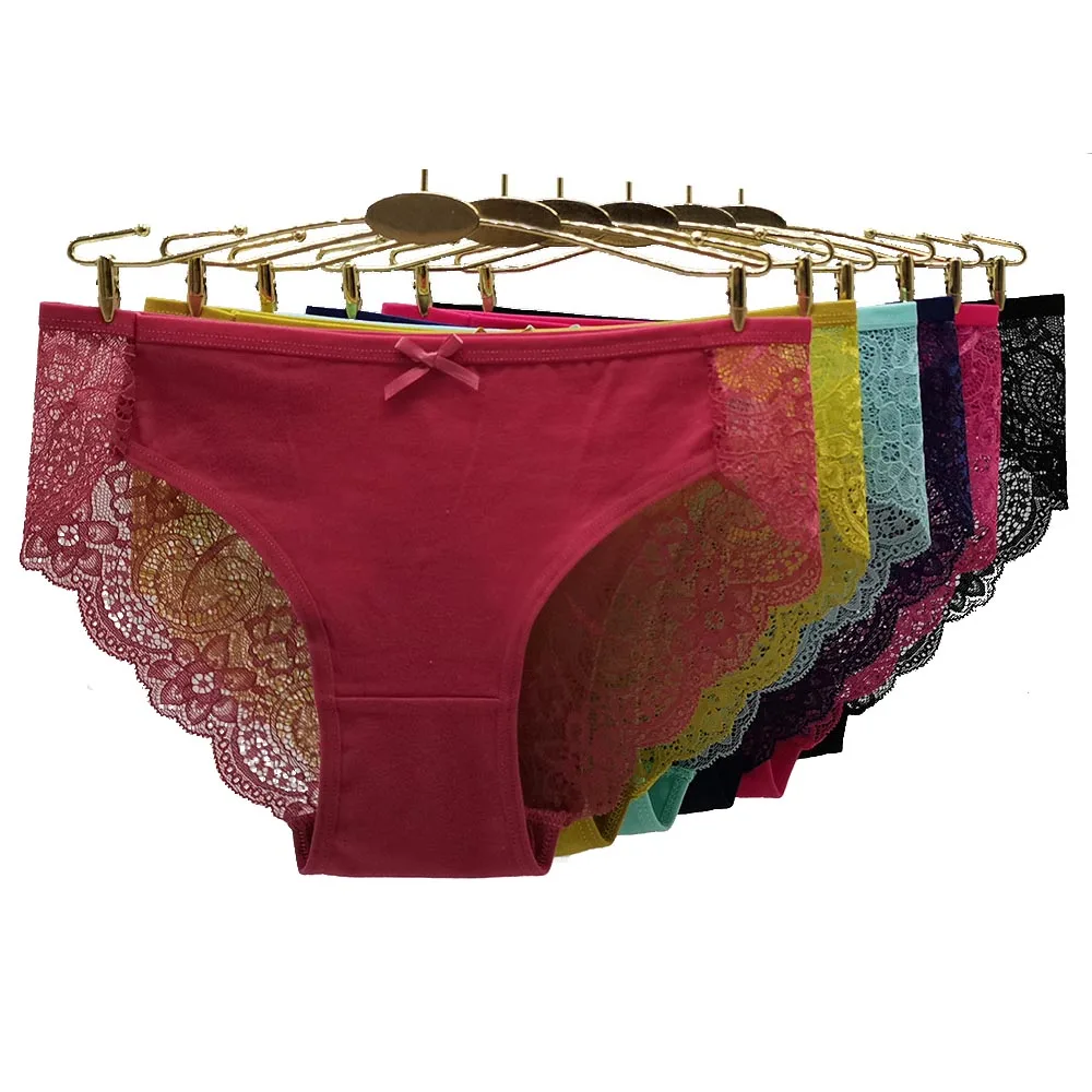 

Women Sexy Cotton Panties Lace Woman Underwear, 6 colors