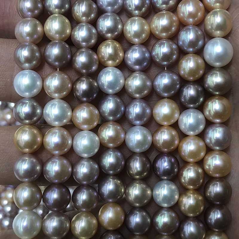 

wholesale natural five A grade freshwater akoya pearl strands,high luster,round,no blemish,different colors available