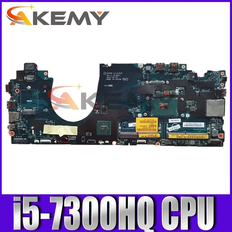

Original Laptop motherboard For DELL Latitude 5580 i5-7300HQ CN-00NTHWT 0NTHWT LA-E151P SR32S DDR4 Mainboard