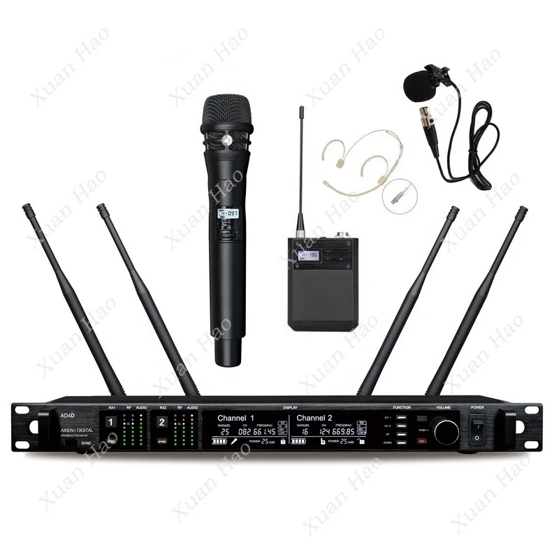 

AD4D Stage Performance Wireless UHF Microphone KSM8 Dual Channel Lavalier Headset Mic KSM9 Church Microphone AD4D