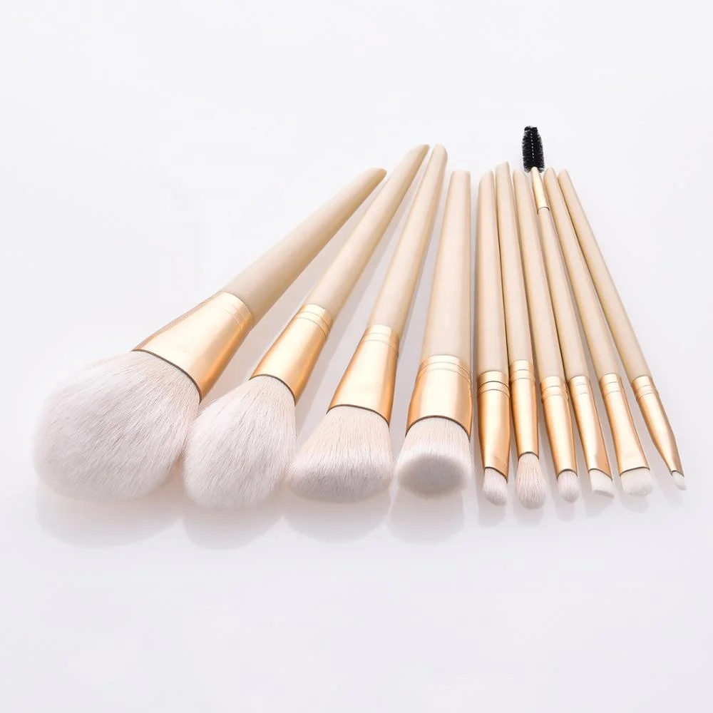 

Hot selling 2019 Champagne gold makeup brush set 10pcs Beauty Make for Artist, Picture or customized