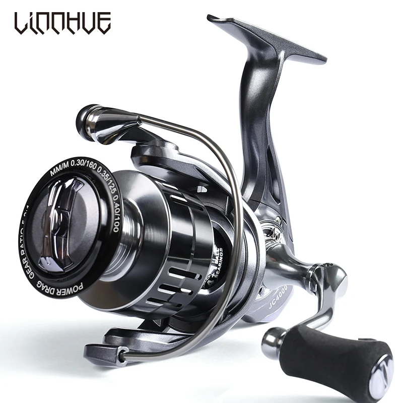 

Hot sale USA LINNHUE High quality Fishing Reel JC1000-4000 5BB 5.2:1 High Speed Max Drag 8kg Spinning reel Support customization, Black silver