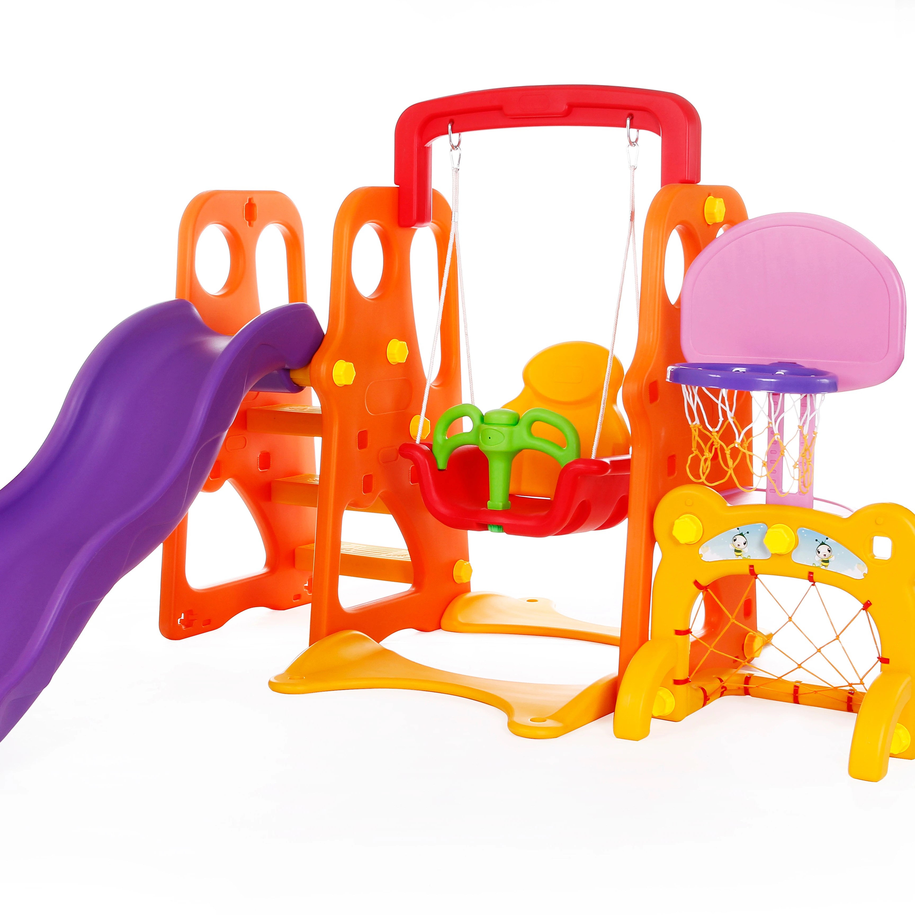 

Kindergarten Children indoor combination plastic slide and swing children slide adventure amusement soft indoor playground