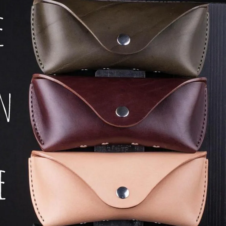 Custom Logo Genuine Leather Sunglass Box Packaging Anti Pressure