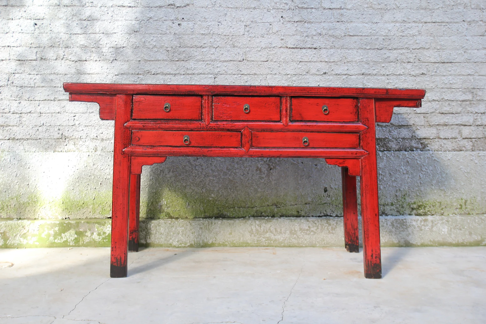 Antique Reproduce High Glossy Red Drawer Console Table Buy