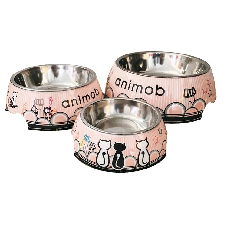 

Multiple-choice Printed Acrylic Pet Bowl Stainless Steel Hot Cold Insulated Dog Food Container