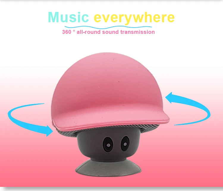 Cute Design Wireless Mini Waterproof Mushroom bluetooth Speaker With Sucker phone holder - ANKUX.COM