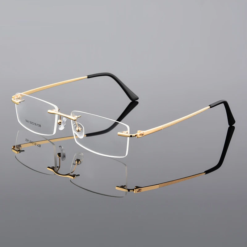 

2020 Fashion Metal Alloy Rimless Eyewear Glasses Frames Men Women Ultralight Prescription Myopia Optical Eyeglasses Frames 2019, Custom colors
