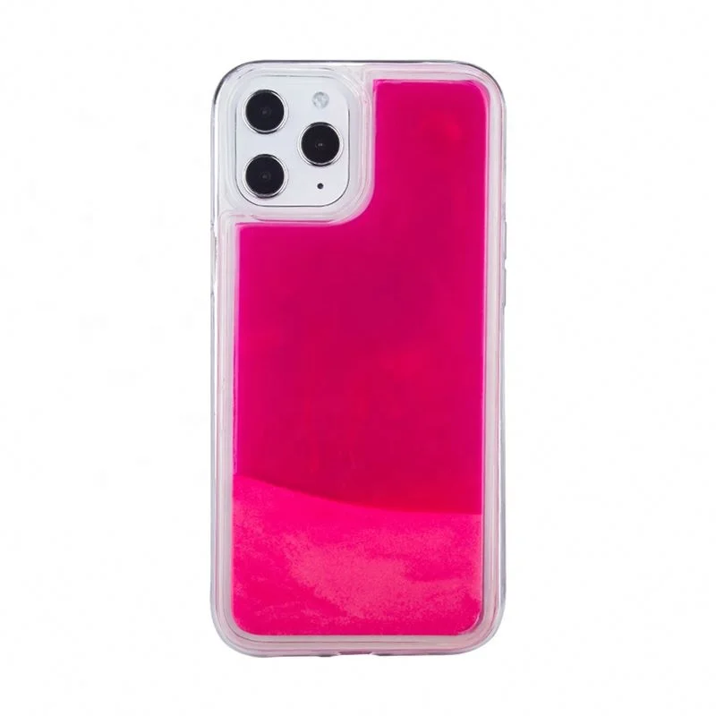 

For Iphone 2021 Neon Case, Gliter Phone Case Shock Proof Durable Tpu Fluorescent Liquid Sand 11/12