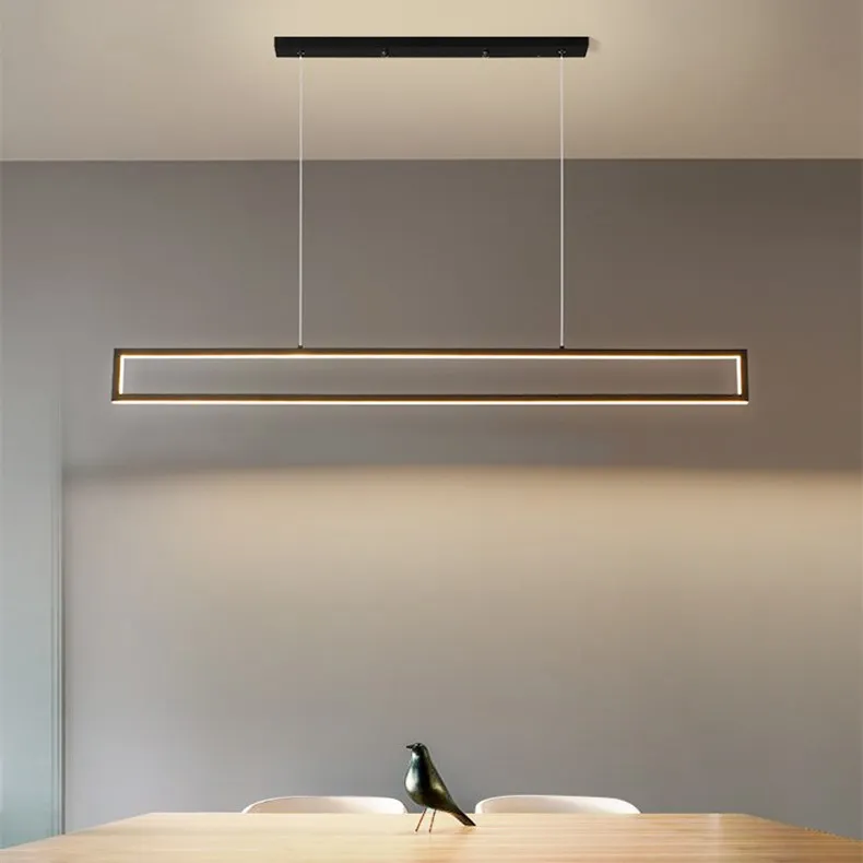 Simple liner led pendant ceiling light led bright chandelier rectangular ceiling lamp for dining room lights chandeliers ceiling
