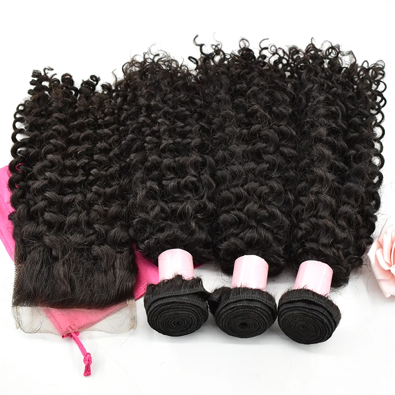 

2021 Best Selling Products Wholesale Virgin Peruvian Hair Curly Hair With Closure for black women, Natural colors
