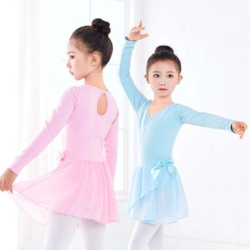 

Girls' Practice Clothes Summer New Short-sleeved Girl Grade Examination Suit Children's Ballet Dance Skirt, Blue,pink