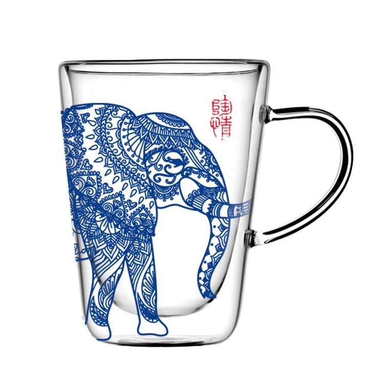 

Hot Sale High Quality Totem Convenient Cup Practical and Durable Handmade Glass, Dragon, phoenix, elephant, bear, fish, bird