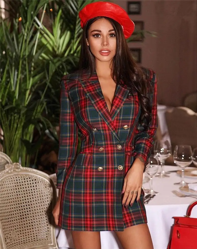 Women Three Quarter Sleeve Suit Female Lapels Slim Slimming Long Sleeve Double Breasted Coat Blazers Ladies Blazer