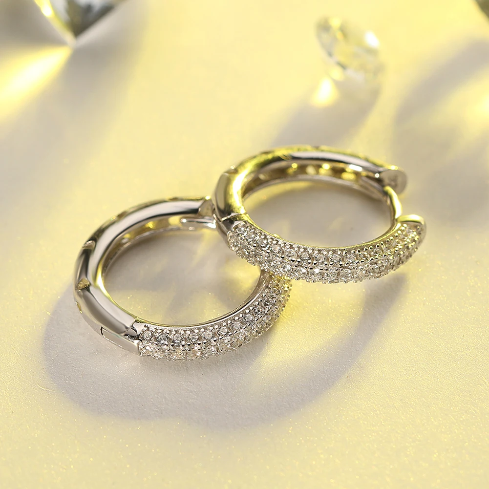 

RINNTIN SE19 Trendy 925 Sterling Silver Cubic Zirconia Hoop earring Jewelry