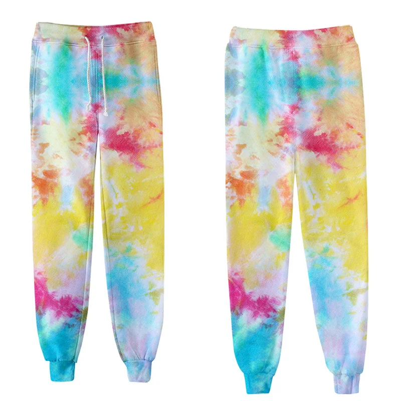 

Women tie-dyed Legged Stack Pants pleated drawstring casual pile pants Jogger Women trousers Stacked Pants