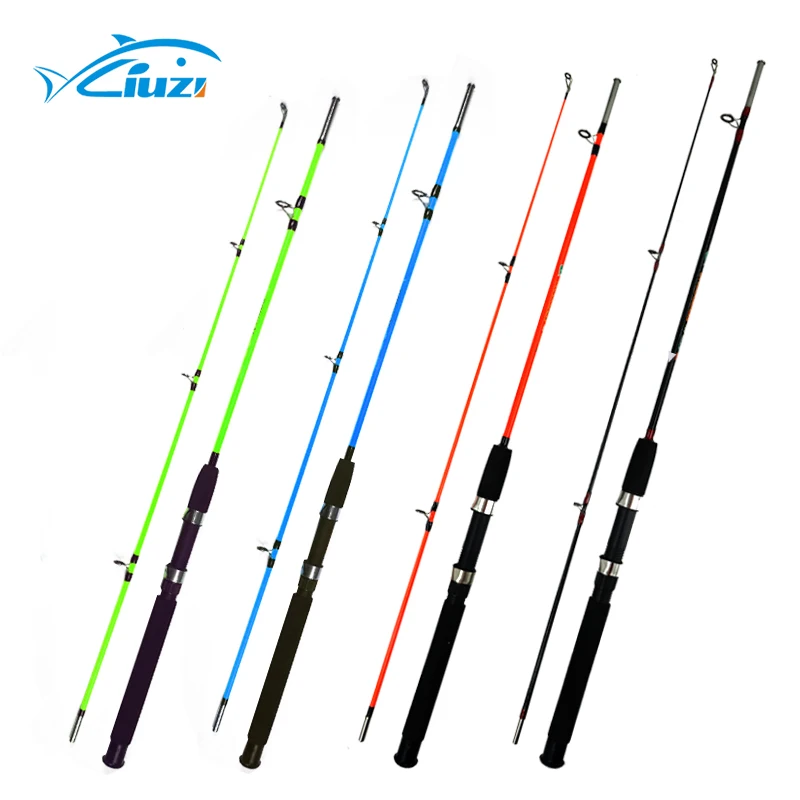 

Glass fiber rotary two section fishing rod, Multiple colors