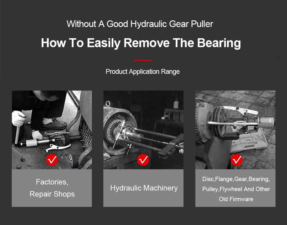 Zyl5 Ton Hydraulic Gear Wheel Bearing Puller Separator Tool Two & Three Adjustable Jaws With