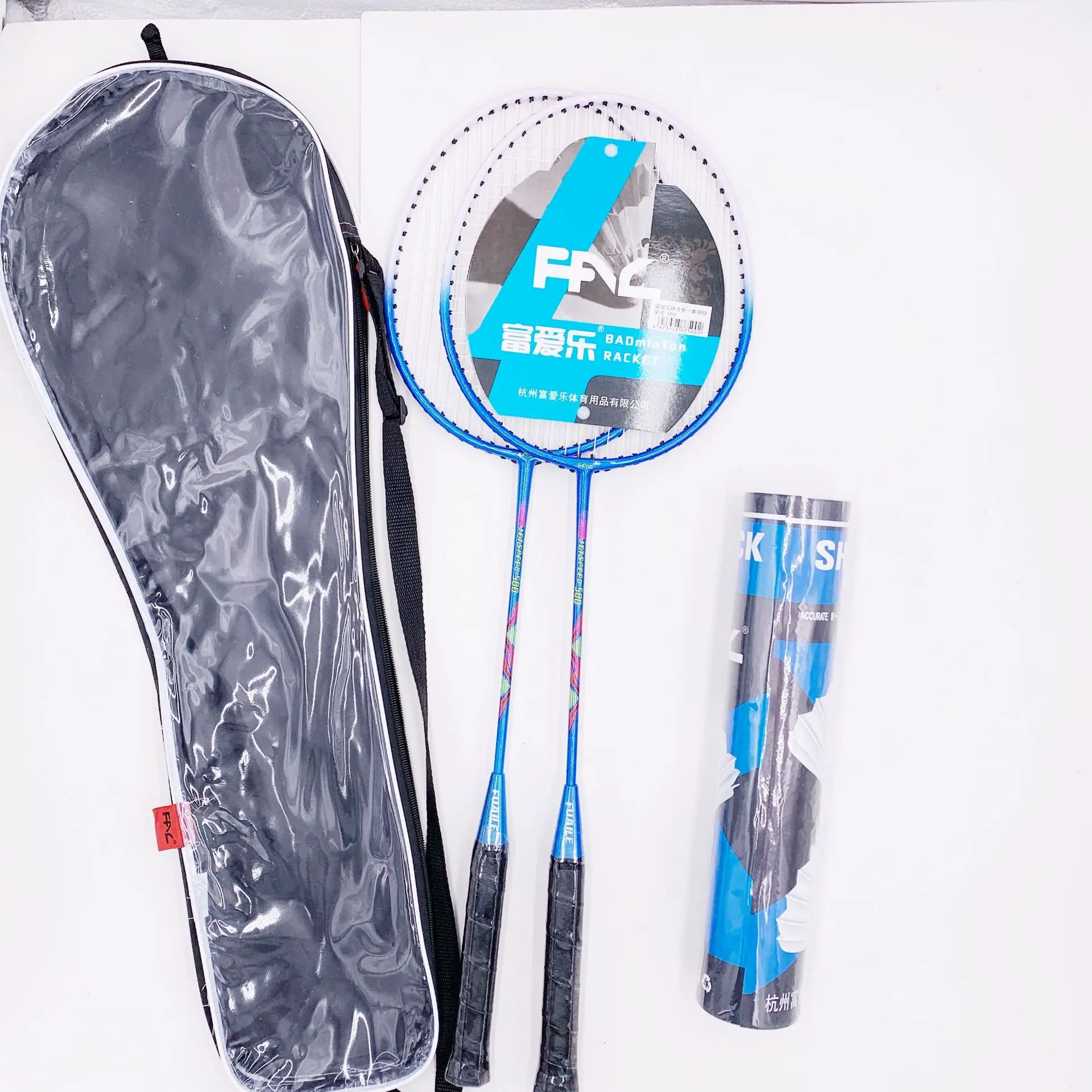 

500 badminton racket iron alloy send badminton student badminton racquet set, Pink, blue