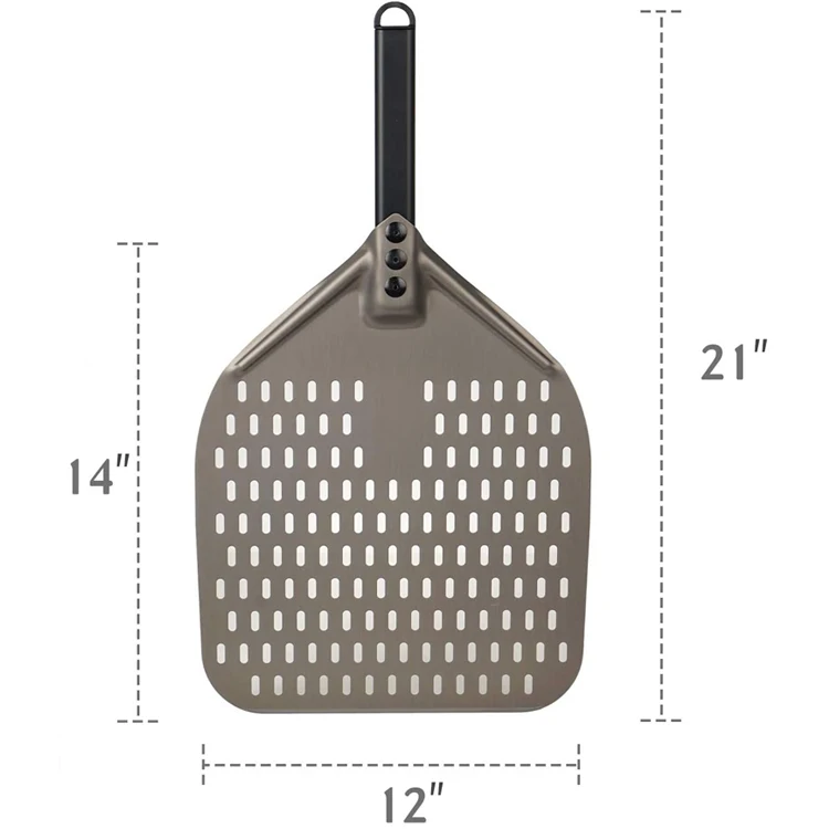 

6"9"10"12"14"16" Wide Outdoor Aluminum pizza peel Shovel metal perforated with metal handle