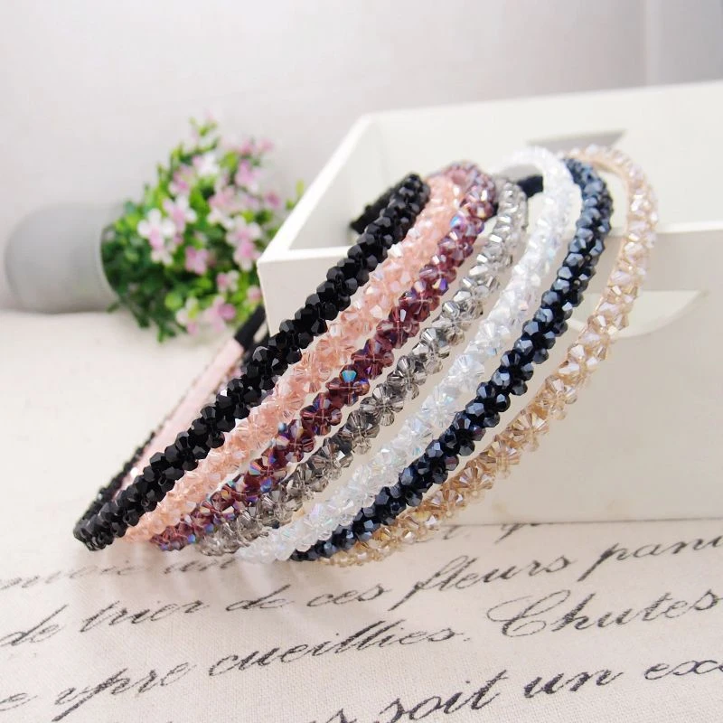 

Womens Custom Hair Accessories Handmade Bling Crystal Headband Hair Band, As picture